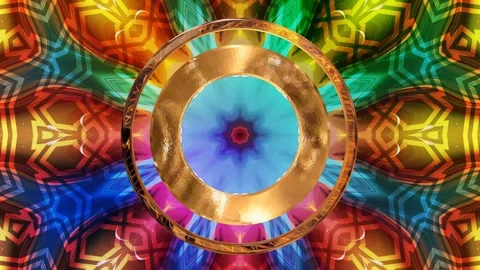 Seamless kaleidoscope VJ loop with abstract geometric symmetry Stock-Footage 327611843
