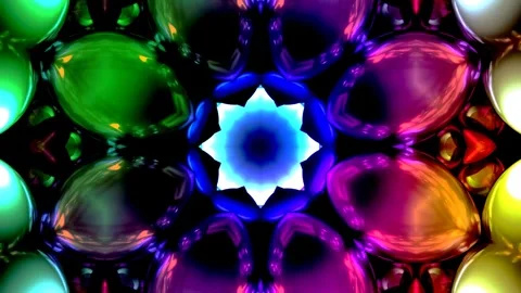 Seamless kaleidoscope VJ loop with abstract geometric symmetry Stock-Footage 327611892