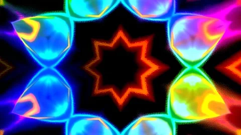 Seamless kaleidoscope VJ loop with abstract geometric symmetry Stock-Footage 327611910