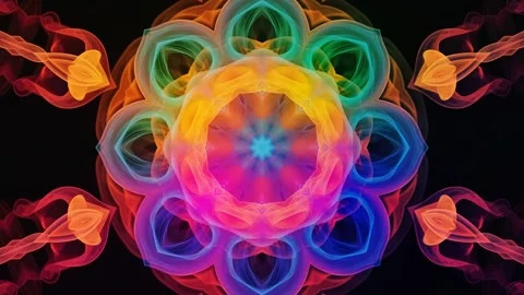 Seamless kaleidoscope VJ loop with abstract geometric symmetry Stock-Footage 327611912