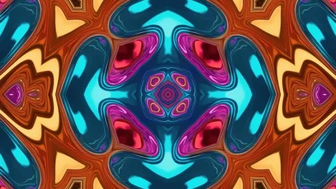 Seamless kaleidoscope VJ loop with abstract geometric symmetry Stock-Footage 327612029
