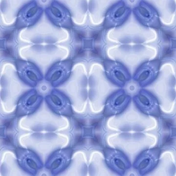 Seamless kaleidoscopic glossy pattern in blue Stock Illustration