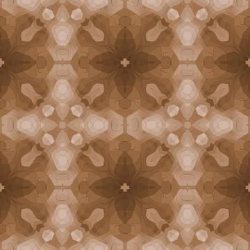 Seamless kaleidoscopic pattern in brown Stock Illustration