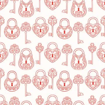 Seamless keys and locks Stock Illustration