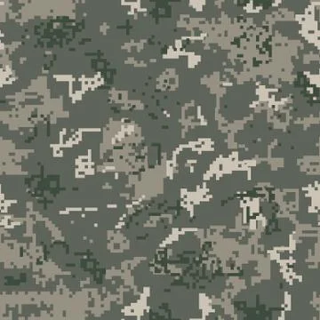 Seamless khaki camouflage of pixel pattern Stock Illustration