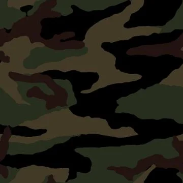Seamless khaki camouflage texture pattern vector. Army skin design Stock Illustration