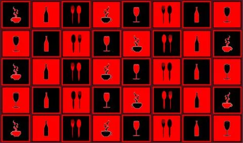 Seamless kitchen pattern vector Stock Illustration