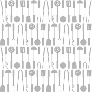 Seamless kitchen tools pattern, vector illustration Stock Illustration