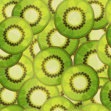 Seamless kiwi fruit pattern Stock Illustration