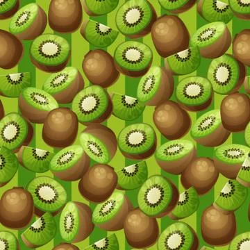 Seamless kiwi fruit pattern Stock Illustration