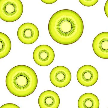 Seamless kiwi vector pattern. Minimalistic food background. Vitamins repeatable イラスト素材