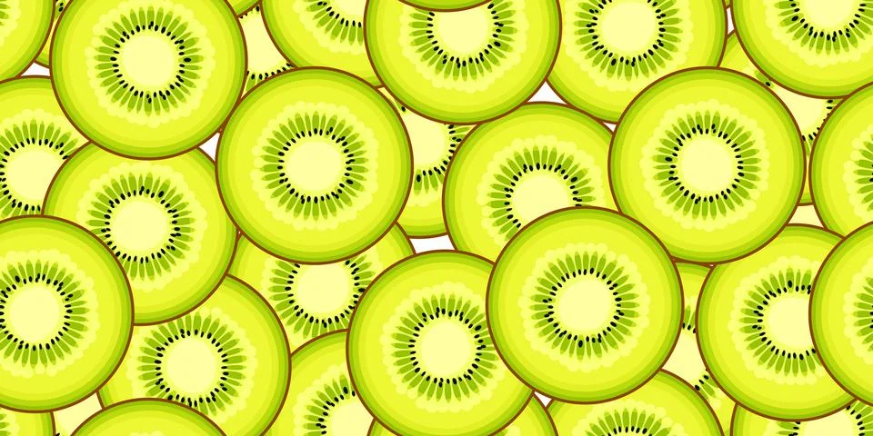 Seamless kiwi vector pattern. Minimalistic food background. Vitamins repeatable Stock Illustration