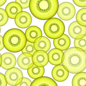 Seamless kiwi vector pattern. Minimalistic food background. Vitamins repeatable Stock Illustration