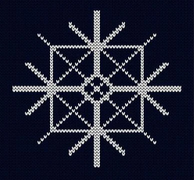 Seamless knit snowflake design Ilustración de archivo