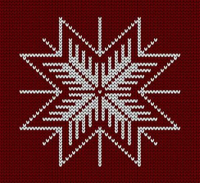 Seamless knit snowflake design Stock Illustration