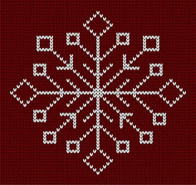 Seamless knit snowflake design Stock Illustration