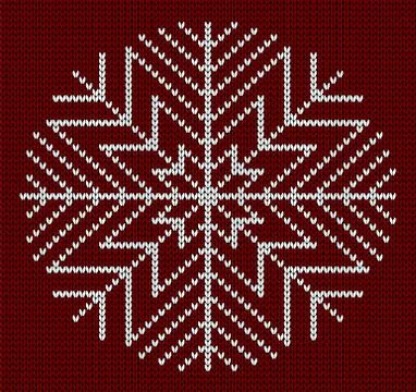 Seamless knit snowflake design Stock Illustration