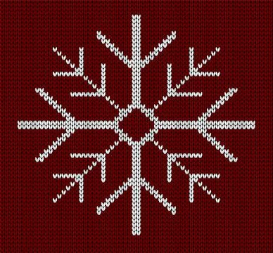 Seamless knit snowflake design Stock Illustration