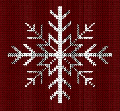 Seamless knit snowflake design Stock Illustration