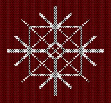 Seamless knit snowflake design Stock Illustration