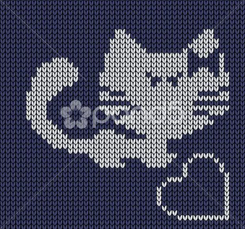 Seamless Knitted Background - Cat.