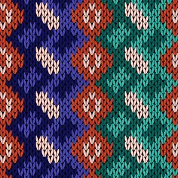 Seamless knitted color pattern Stock Illustration