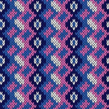 Seamless knitted colorful pattern Ilustración de archivo