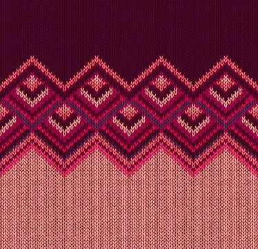 Seamless Knitted Fabric Pattern Stock Illustration