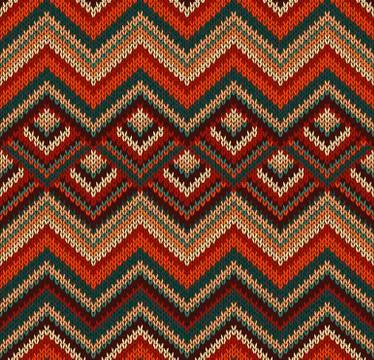 Seamless Knitted Fabric Pattern Stock Illustration