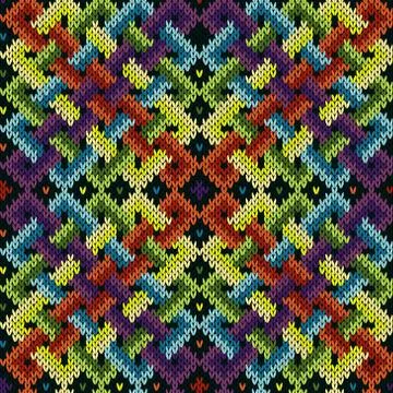 Seamless knitted intertwining pattern Stock Illustration