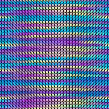 Seamless Knitted Melange Pattern. Blue Yellow Pink Color Vector Illustration. Stock Illustration
