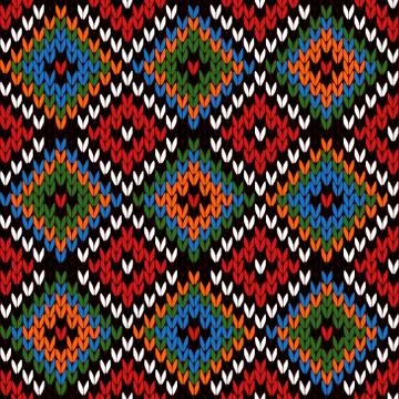 Seamless knitted multicolor pattern Stock Illustration