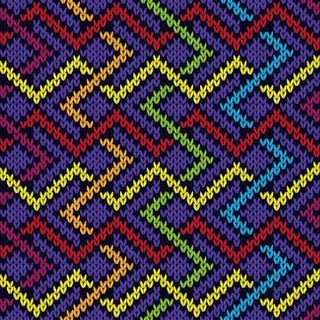 Seamless knitted multicolor pattern Stock Illustration