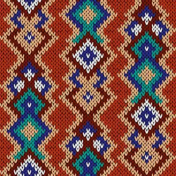 Seamless knitted ornamental pattern Stock Illustration