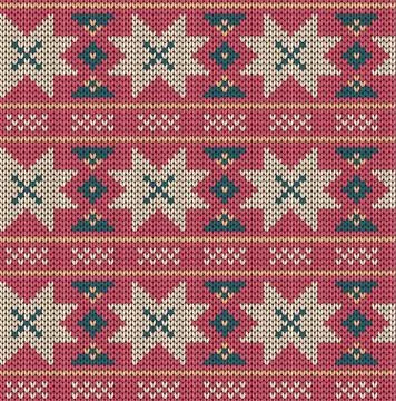 Seamless knitted pattern 库存插图