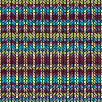 Seamless knitted pattern. Multicolored repeating tribal template. Stock Illustration