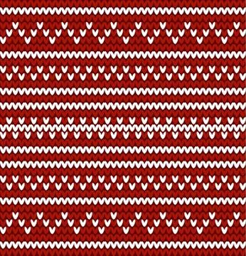 Seamless knitted pattern in nordic style Stock Illustration