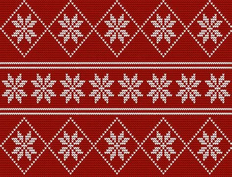 Seamless knitted pattern in nordic style Stock Illustration