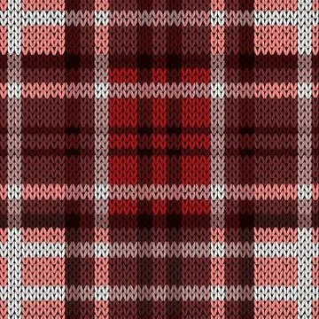 Seamless knitted pattern in red and brown hues イラスト素材