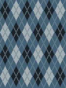 Seamless knitted pattern with rhombuses. Argyle print Stock Illustration