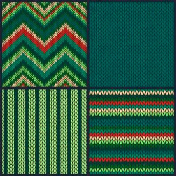 Seamless knitted pattern. Set of color backgrounds Stock Illustration