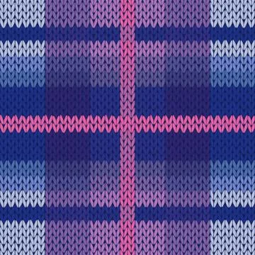 Seamless knitted pattern in various colors Stock Illustration