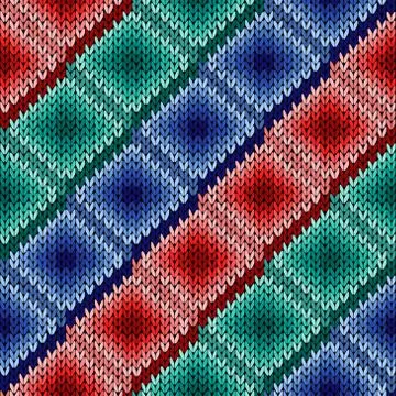 Seamless knitted rhombus pattern Illustrazione stock