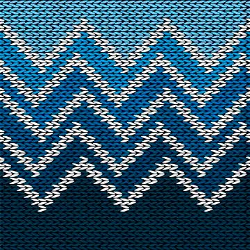 Seamless Knitted Stylized Geometric Pattern with Wave Stock Illustration