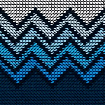 Seamless knitted stylized geometric pattern with wave Stock Illustration