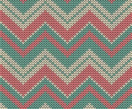 Seamless knitted vector pattern Stock Illustration