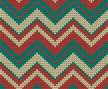 Seamless knitted vector pattern Stock Illustration
