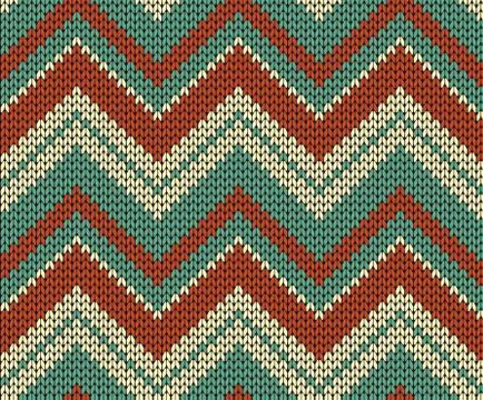 Seamless knitted vector pattern Stock Illustration