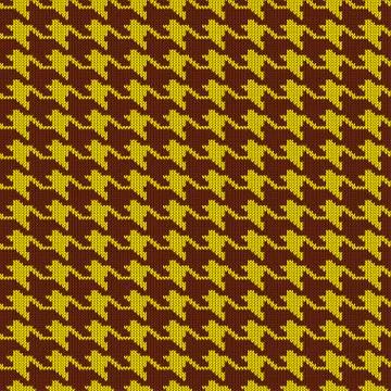 Seamless knitted woolen pattern Houndstooth. Yellow hounds tooth check Stock Illustration