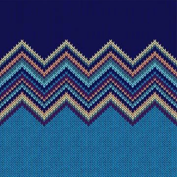 Seamless knitting Christmas pattern with wave ornament Stock Illustration